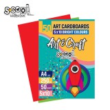 Carton color A4, 250g, 50 coli, 10 culori/set &ndash; S-COOL