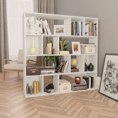 Separator cameră/Bibliotecă, alb, 110x24x110 cm, PAL foto