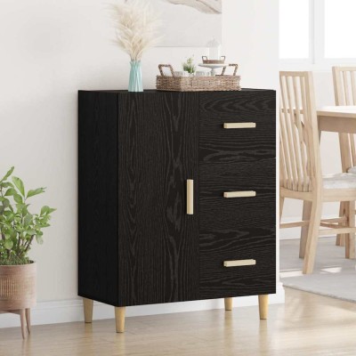 vidaXL Bufet cu sertar Stejar negru 34 x 69.5 x 90 cm Lemn compozit foto