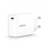 Incarcator Retea BWOO CDA226, 20W, 3A, 1 x USB-C, Alb