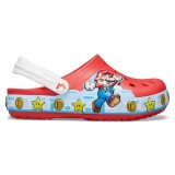 Saboți Crocs Fun Lab Super Mario Lights Clog Rosu - Flame