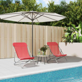 Cumpara ieftin Gossi scaune plaja pliante 2 buc. rosu textilena &amp; otel vopsit