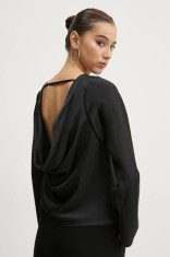 Abercrombie &amp; Fitch bluza femei, culoarea negru, neted, KI140-4565