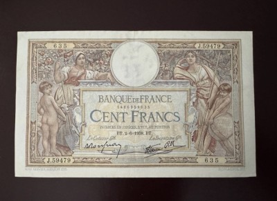 100 Franci 1938 - Luc Olivier Merson 2-6-1938 foto