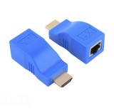 Extensie prelungire HDMI prin 1 cablu retea RJ45, Active, prelungitor HDMI prin lan, HDMI tata la RJ45 mama, pentru monitor videoproiector, tv si alte