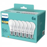 Set 6x bec LED A67 E27, 13W (100W), ambianta alba, temperatura lumina calda 2700K, Philips