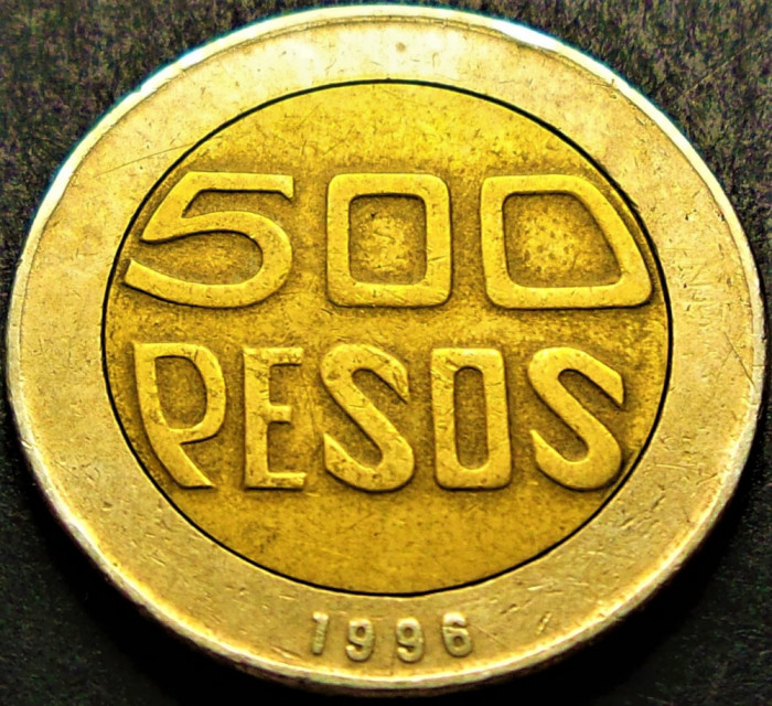 Moneda bimetalica 500 PESOS - COLUMBIA, anul 1996 * cod 1746 B