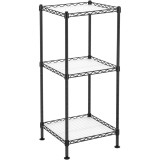 Raft SONGMICS pentru baie sau bucatarie, 3 polite reglabile, negru