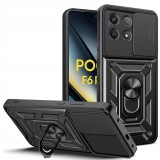 Husa pentru xiaomi poco f6 pro, camshield protectie camera, magnetic, slide si snap, black