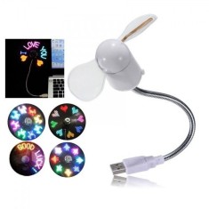 Ventilator prin USB cu brat flexibil si diverse mesaje luminoase