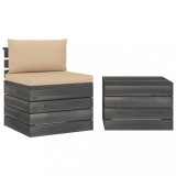 Cumpara ieftin Set mobilier gradina din paleti cu perne, 2 piese, lemn de pin