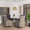 VidaXL Set de servit masa pentru grădină, 7 piese, gri și negru
