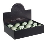 Set 12 globuri brad Craciun sticla verde &Oslash; 8 cm