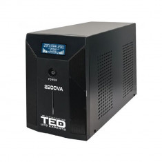 UPS 2200VA / 1200W LCD display Line Interactive cu stabilizator 3 iesiri schuko 4x7Ah TED UPS Expert TED001610 SafetyGuard Surveillance