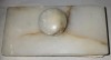 CY - Suport Tampon vechi deosebit cu sugativa / marmura (prezinta cateva mici ciobituri) & lemn / 14 cm x 7 cm x 6,50 cm (H) 500 g / fara marcaje