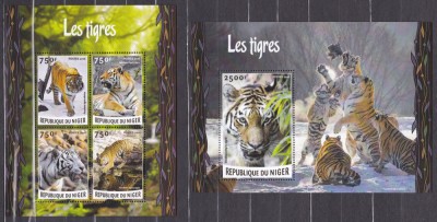 DB1 Fauna Niger Tigri MS + SS MNH foto