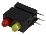 LED 3mm Roșie/Galbenă 20mA 60&deg; - Carcasă diodă 2 bucati