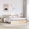vidaXL Cadru pat cu tăblie 200x200 cm, lemn masiv de pin 3306744