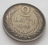 347. Moneda Letonia 2 lati 1926 - Argint 0.835