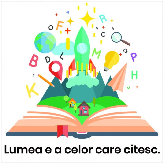 Sticker Lumea e a celor care citesc - 60x60 cm