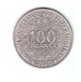 Moneda Africa de Vest 100 francs/franci 1979, stare buna, curata