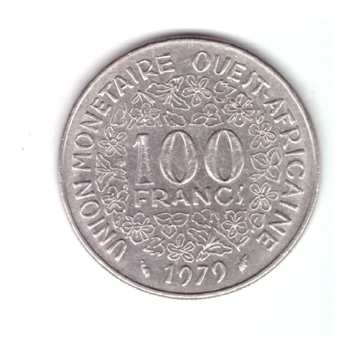 Moneda Africa de Vest 100 francs/franci 1979, stare buna, curata