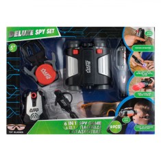 Set Jucării de Rol, 6 &icirc;n 1, Multicolor, Include Binoclu, Cască cu Lumină, Detector de Mișcare, Lumină UV, Lansator de Discuri, Ochelari Portocalii, 9