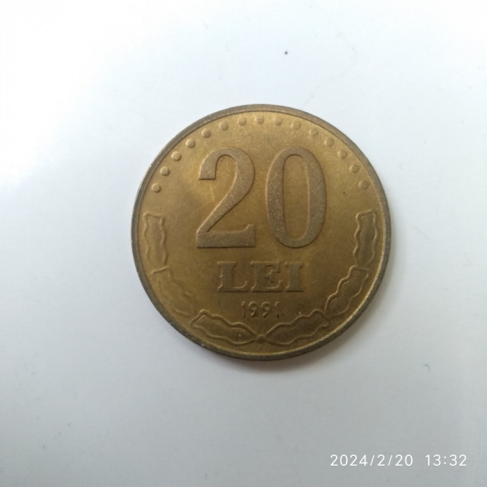 -Y- MONEDA ROMANIA 20 LEI 1991 AUNC