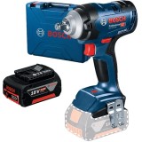 Bosch GDS 18V-400 + GBA - Masina de insurubat cu impact patrat 1/2 inch 400 Nm M10-M20 valiza plastic + Acumulator Li-Ion 18 V 4 Ah