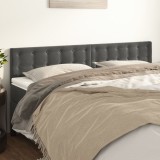 Cumpara ieftin Tăblii de pat, 2 buc, gri &icirc;nchis, 100x5x78/88 cm, catifea