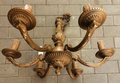 Candelabru antic cu 6 brațe din bronz masiv foto