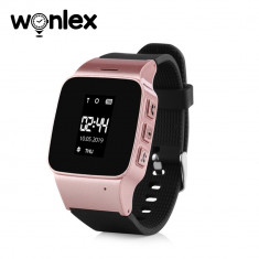 Ceas Smartwatch Pentru Copii Wonlex EW100 cu Functie Telefon, Localizare GPS, Pedometru, SOS - Roz sidefat, Cartela SIM Cadou foto