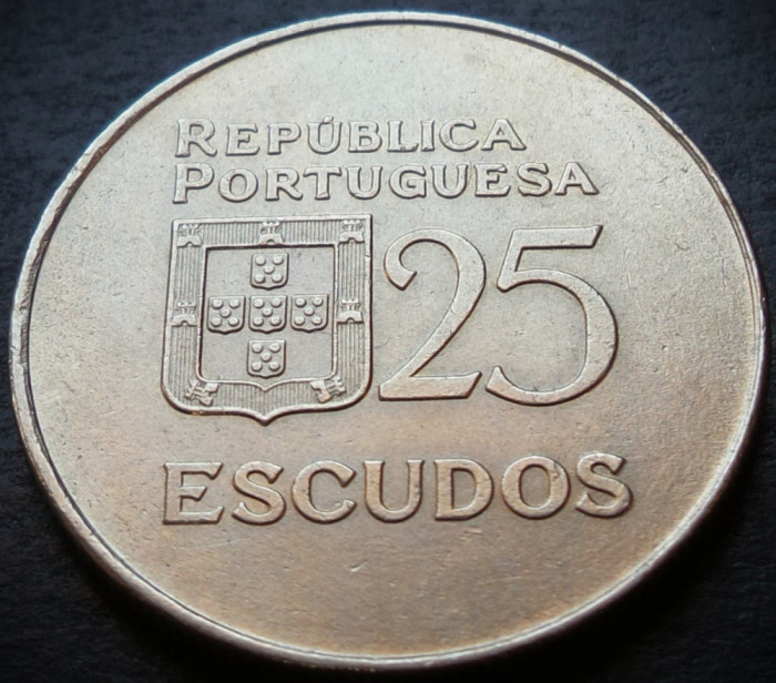 Moneda 25 ESCUDOS - PORTUGALIA, anul 1977 * cod 1577 = luciu de batere