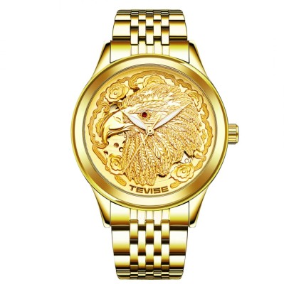 Ceas barbati Tevise Mecanic Automatic Auriu Analog Elegant foto