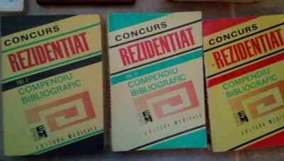 Radu Rizescu - Concurs rezidentiat. Compendiu bibliografic, 3 volume (editia 1995) foto