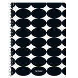 CAIET A4 80F SPIRALA PATRATELE MOTIV JUST BLACK, Herlitz