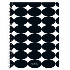 CAIET A4 80F SPIRALA PATRATELE MOTIV JUST BLACK foto