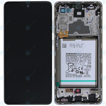 Samsung Galaxy A72 (SM-A725F SM-A726B) Capac frontal al modulului de afișare + LCD + digitizer + baterie alb minunat GH82-25542D GH82-25541D foto