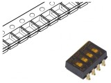 Comutator DIP-SWITCH 4 Secțiuni OFF-ON 0,025A 24VDC