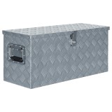 VidaXL Cutie din aluminiu, 80 x 30 x 35 cm, argintiu