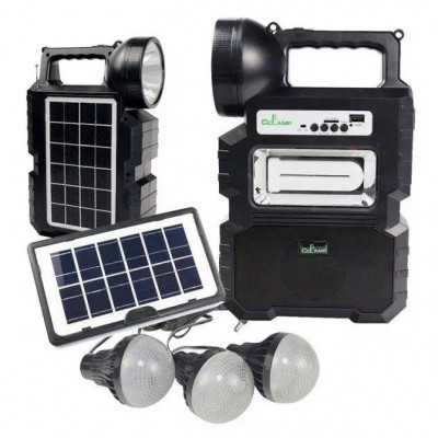 Kit solar doua panouri solare acumulator incarcare telefon, Radio mp3, 3 becuri foto