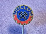 Insigna Miniera sindicală-propagandă politică de st&acirc;nga din Franța, dedicată liderului comunist Jacques Duclos