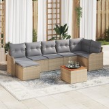 vidaXL Set de canapea de grădină 8 pcs Bej, gri deschis Mare Ratan