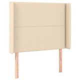 Cumpara ieftin Tablie de pat cu aripioare, crem, 93x16x118/128 cm, textil