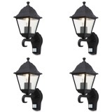 Set 4 lampi exterior cu senzor Blooma Varennes III, putere maxima 1 x 60 W, 19 x 14 x 31 cm