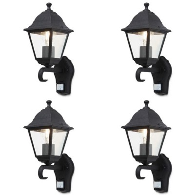 Set 4 lampi exterior cu senzor Blooma Varennes III, putere maxima 1 x 60 W, 19 x 14 x 31 cm foto