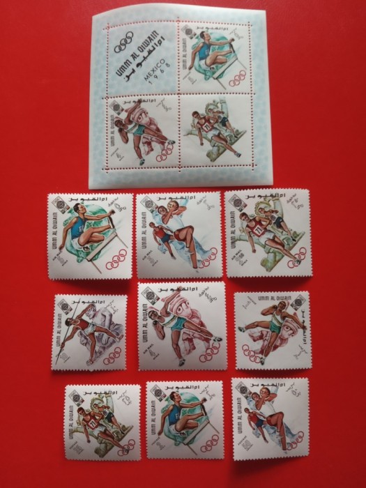 UMM AL QIWAIN, MEXIC - BLOC + SERIE COMPLETĂ MNH