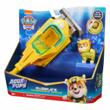 Vehicul Patrula Catelusilor Aqua Pups cu figurina Rubble, Spin Master