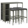 Gossi set mobilier bar de gradina cu perne, 5 piese, gri, poliratan