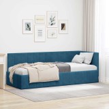 VidaXL Cadru de pat colțar cu headboard albastru 80 x 200 cm Catifea